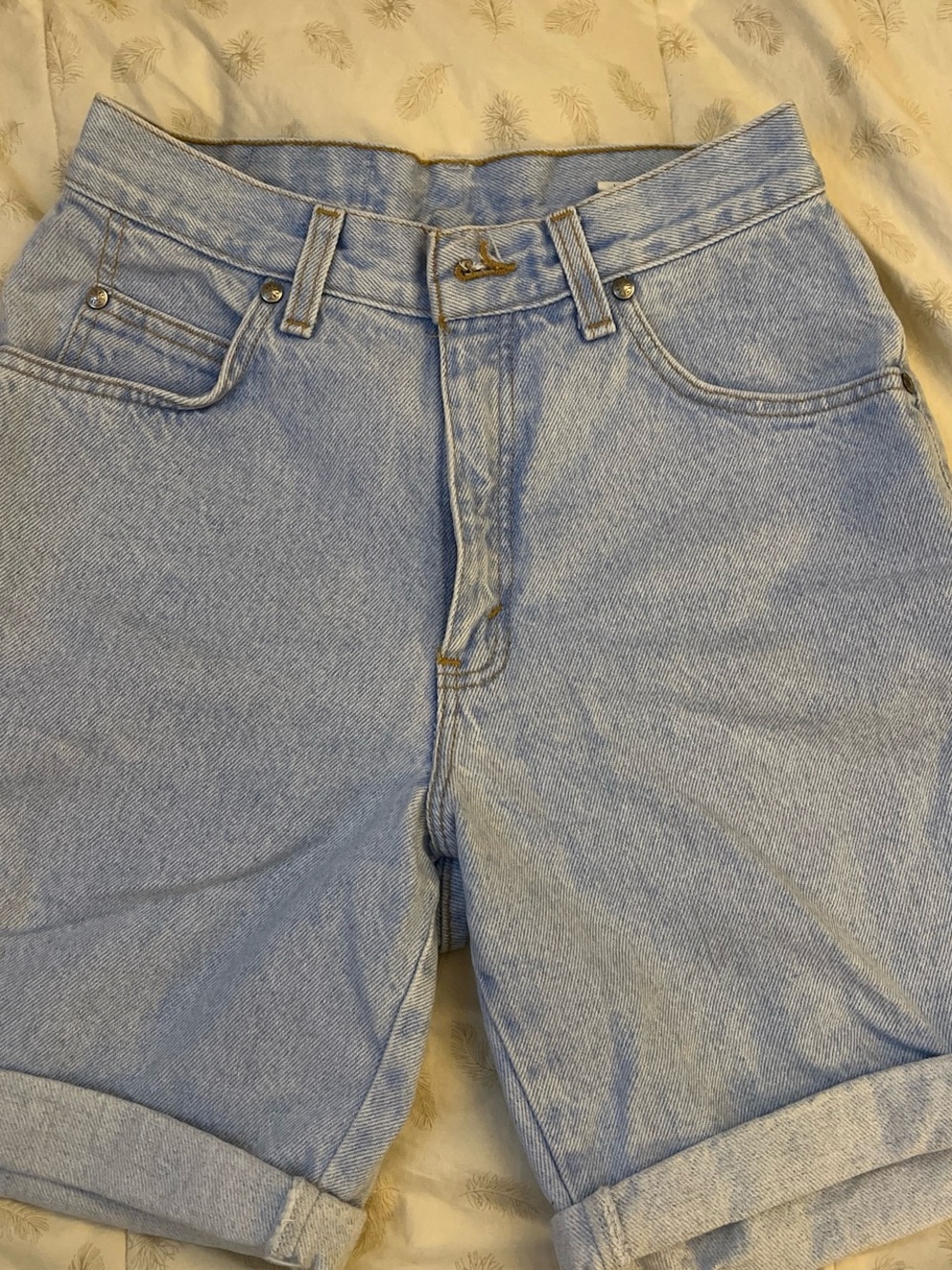 Levi's Light Blue Washed Denim Jean Shorts